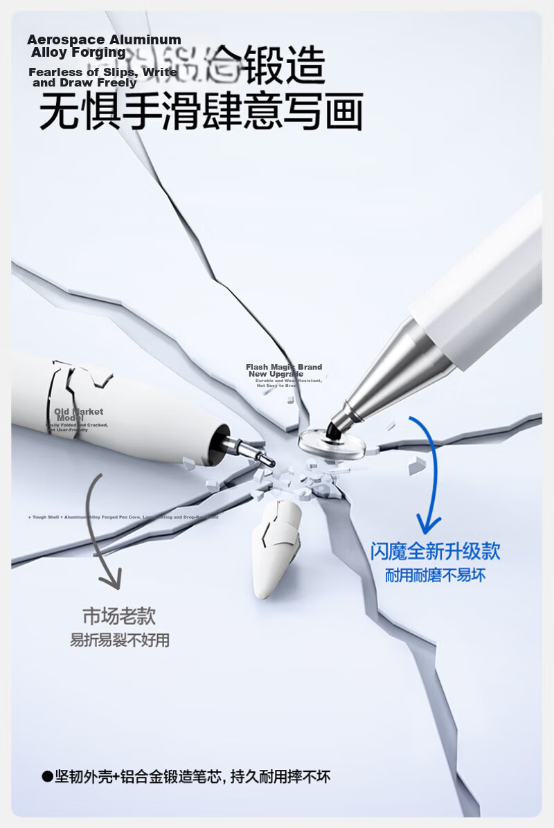Shanmo Compatible iPad Stylus Apple Pencil Xiaomi Touch Pen Android Tablet Phone Drawing Learning 2-in-1 Touch Pen 9
