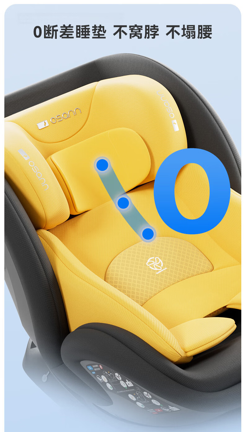 Osann Germany Children's Car Seat Starship Smart Edition 3rd Generation 0-12 Years Infant Car Seat Adjustable Sitting and Reclining 6