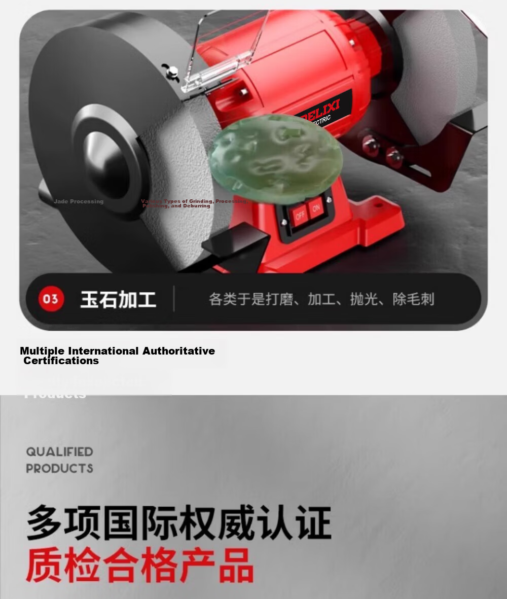 Delixi Desktop Bench Grinder Small Electric Grinding Wheel Sharpener Industrial Grade Belt Sander for Home Use 10