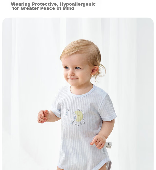 TONGTAI Baby Short-Sleeve Bodysuit, Summer Pure Cotton Infant Romper, Newborn Triangle Onesie, Crawling Suit, Pajamas 10
