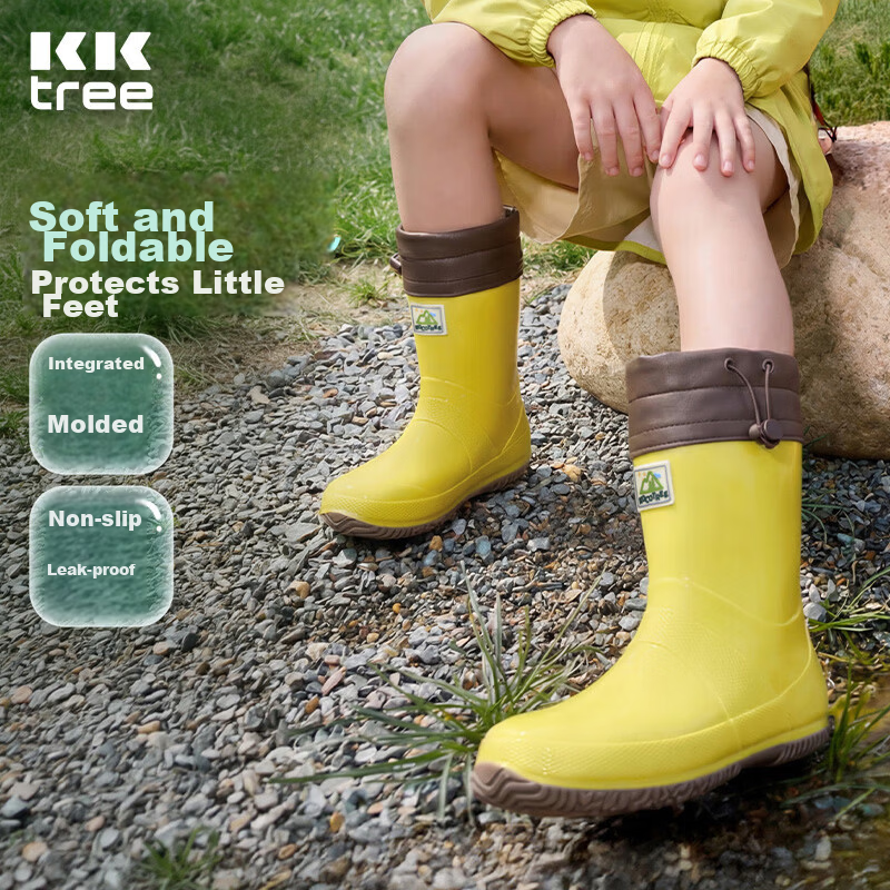 Kocotree KK Tree Kids Rain Boots Non-Slip Lightweight Boys Girls Long Rain Boots Toddler Waterproof School Shoes