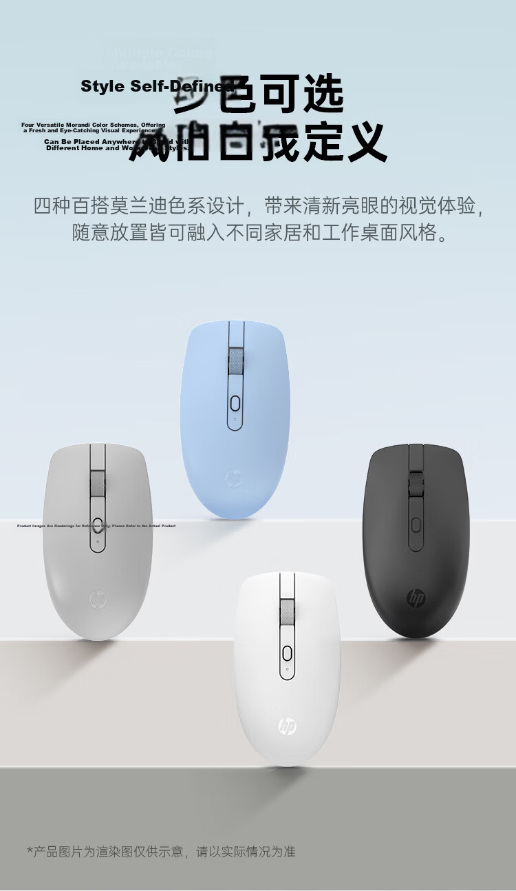 HP White Wireless Mouse Silent Anti-Slip Portable Universal for Laptop Desktop 4