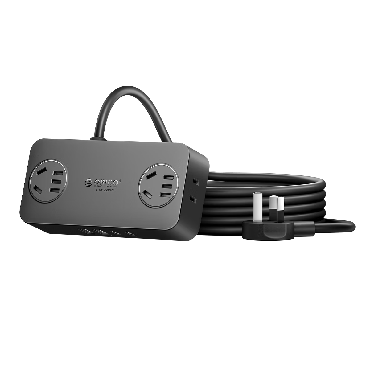 ORICO Power Strip Surge Protector Multi Outlet Extension Cord Student Dormitory Home Office New National Standard Overload Protection 1.8m Black