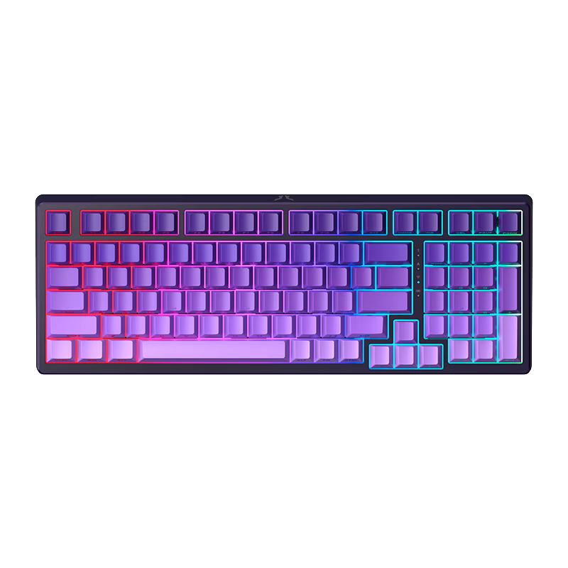 Lecoo Douzhan Customized Mechanical Keyboard Three-Mode Gaming Keyboard 99 Keys Hot-Swappable Full-Key E-sports Gaming Office Laptop iPad Universal GK101 Gradient Purple
