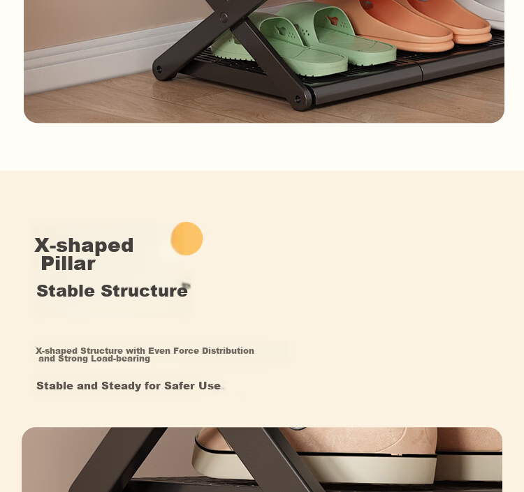 Anerya Foldable Shoe Rack No-Installation Simple Home Entryway Multi-Layer Small Space Storage Organizer 3-Tier 9