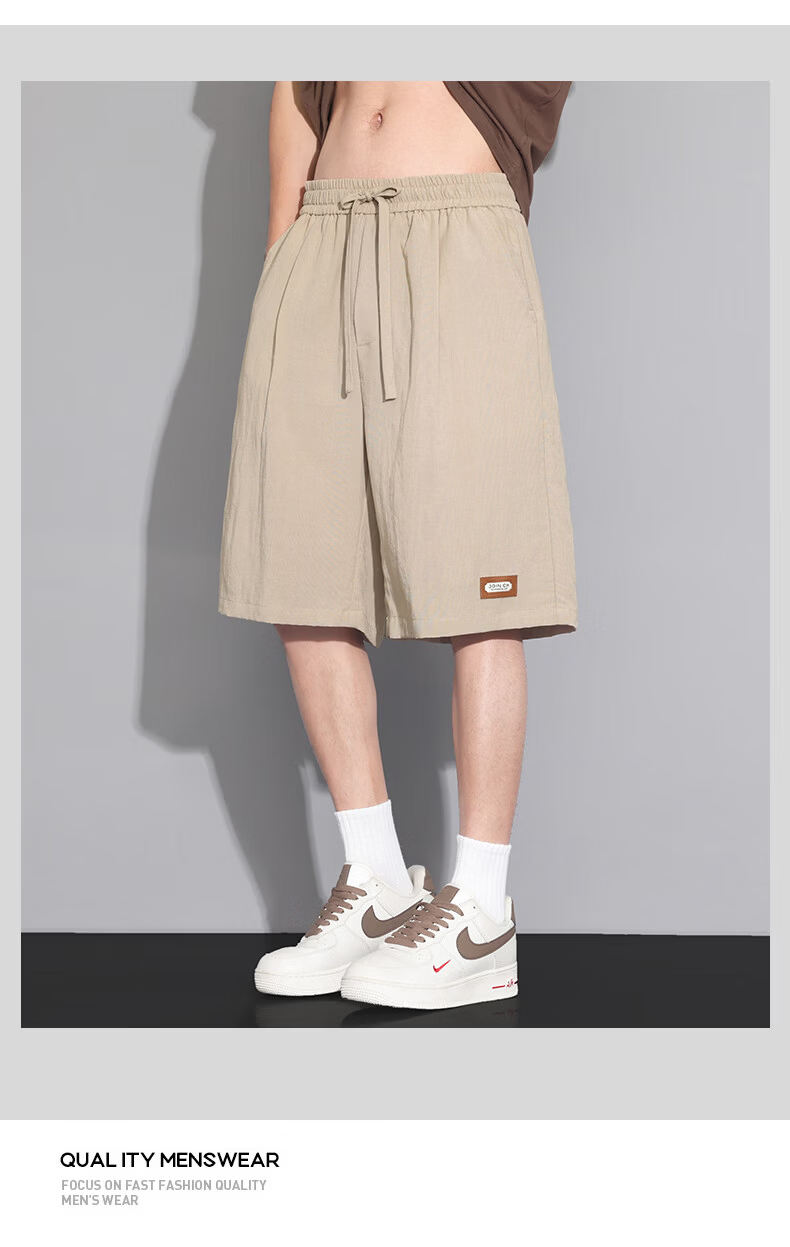 FARUISHI Men's Summer Thin High-End Linen Five-Point Straight-Leg Shorts Plus Size Casual Pants Card 6XL 21