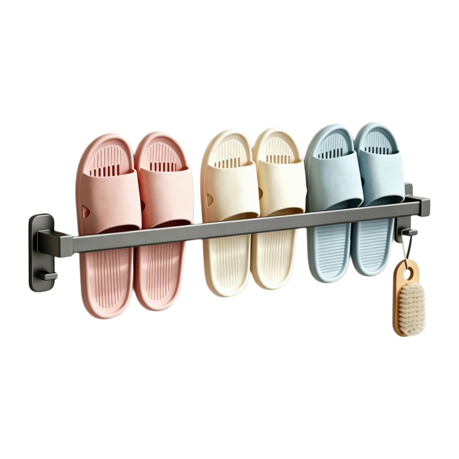 Xinpei Bathroom Slipper Rack, Space Aluminum No-Drill Towel Rack, Bathroom Storage Shelf, Door-Back Toilet Wall-Mounted Storage Hanger