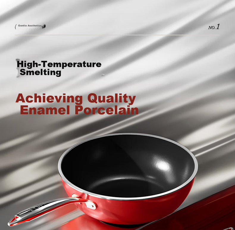 SUPOR Enamel Coated Frying Pan, Soup Pot, Milk Pot Cookware Set 3-Piece TP2406E Housewarming Gift 5