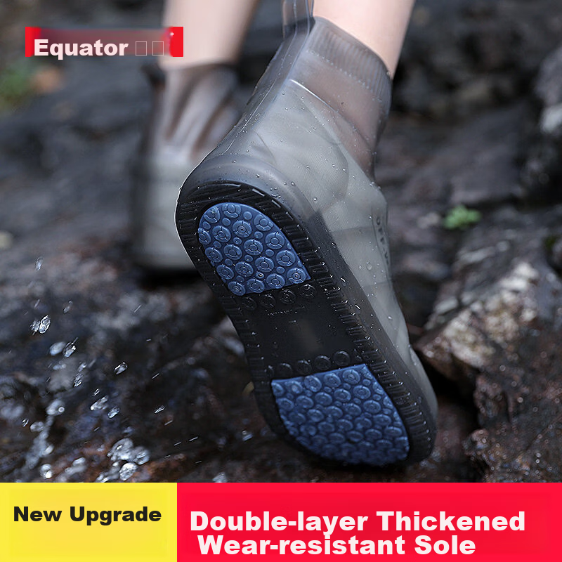 Equator Reusable Thickened Waterproof Silicone Shoe Covers for Rain and Snow, Extended Length Women's Rain Boots Shoe Covers CD4006, Mid-Calf XL Size (40-42)