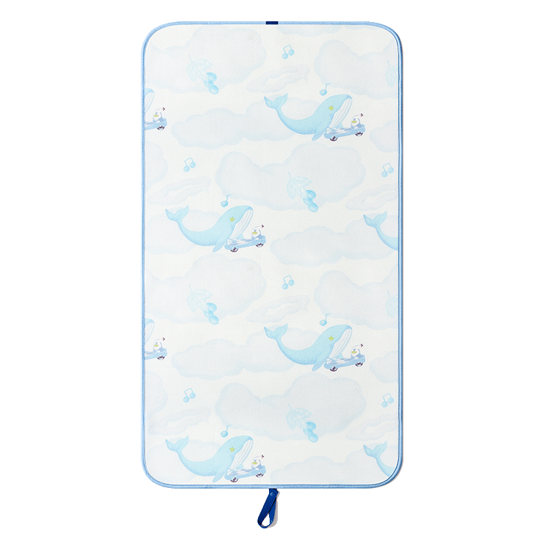 Babycare Baby Tencel Ramie Cooling Mat Breathable Antibacterial Baby Cooling Pad Whale Design 65*120CM