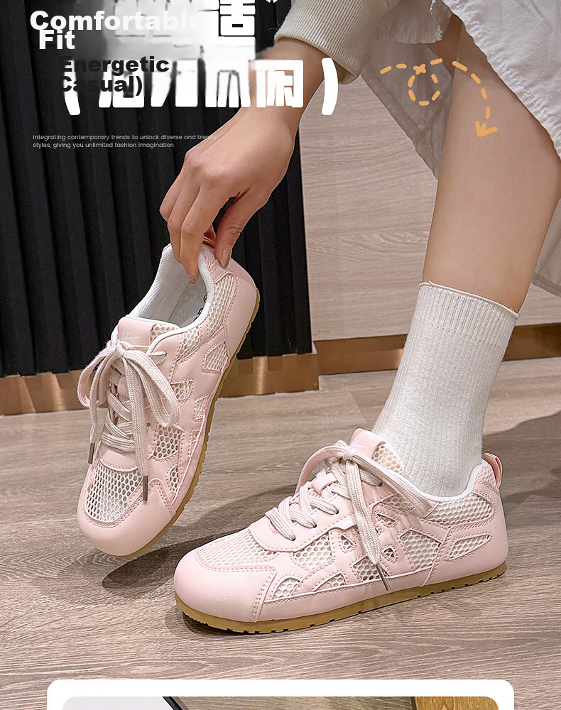Warrior Official Women's Shoes 2026 Spring Autumn New Fashion Youthful Breathable Sneakers Beige Size 38 12