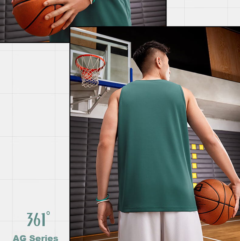361° Men's AG Spring Summer Sleeveless Quick-Dry Sports Vest Casual Basketball Running Fitness Shirt 652621503-3 22