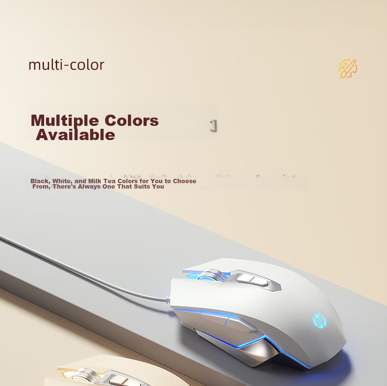 HP M220 Wired Gaming Mouse RGB Breathing Light 2400DPI Adjustable Ergonomic Mechanical Macro Programmable for Desktop Laptop PUBG LOL 14