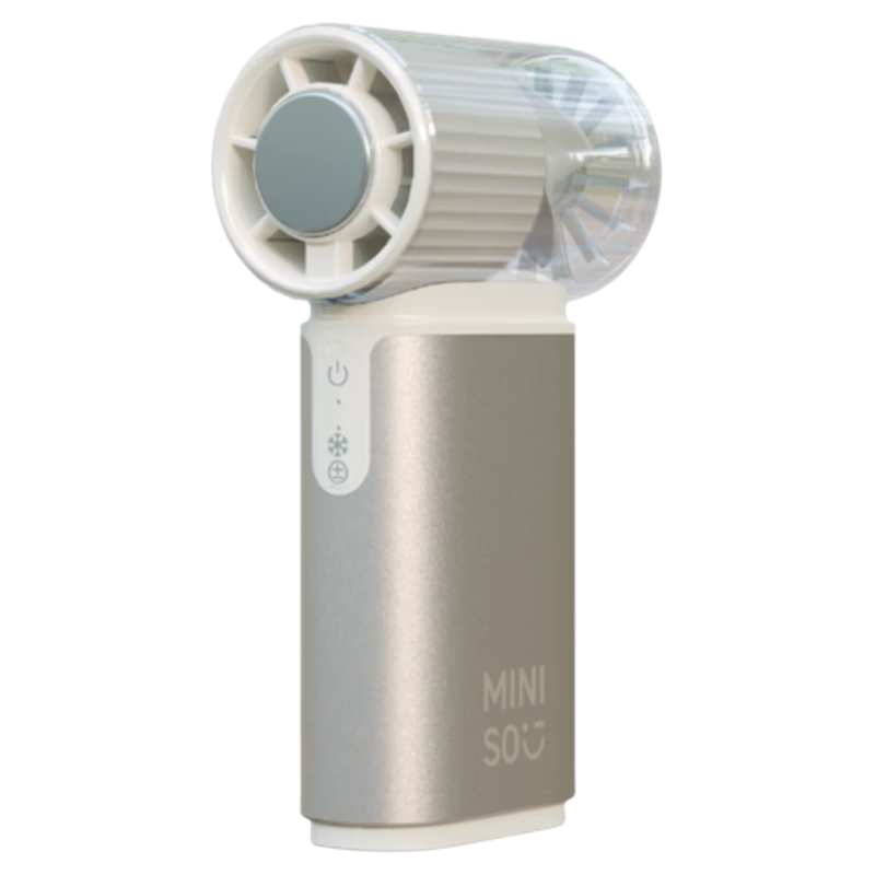 MINISO Portable Handheld Mini USB Fan Semiconductor Cooling Small Personal Fan Long Battery Life 3C Certified Quiet Rechargeable High-Speed Powerful Air Conditioner Aluminum Alloy