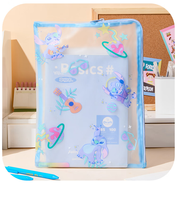 Disney Transparent Pencil Case Student Portable Waterproof Pencil Bag Exam Pencil Case Boys Girls Stationery Bag Stitch 11