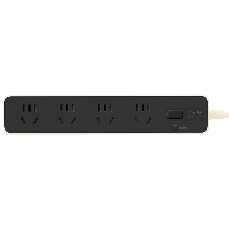 BULL Power Strip / Extension Cord / Power Bar / Multi-Outlet Strip / Power Board / Cable Reel, Z Generation, 4 Outlets with Master Switch, 1.8 Meters Long, GN-Z1041, Cream Color