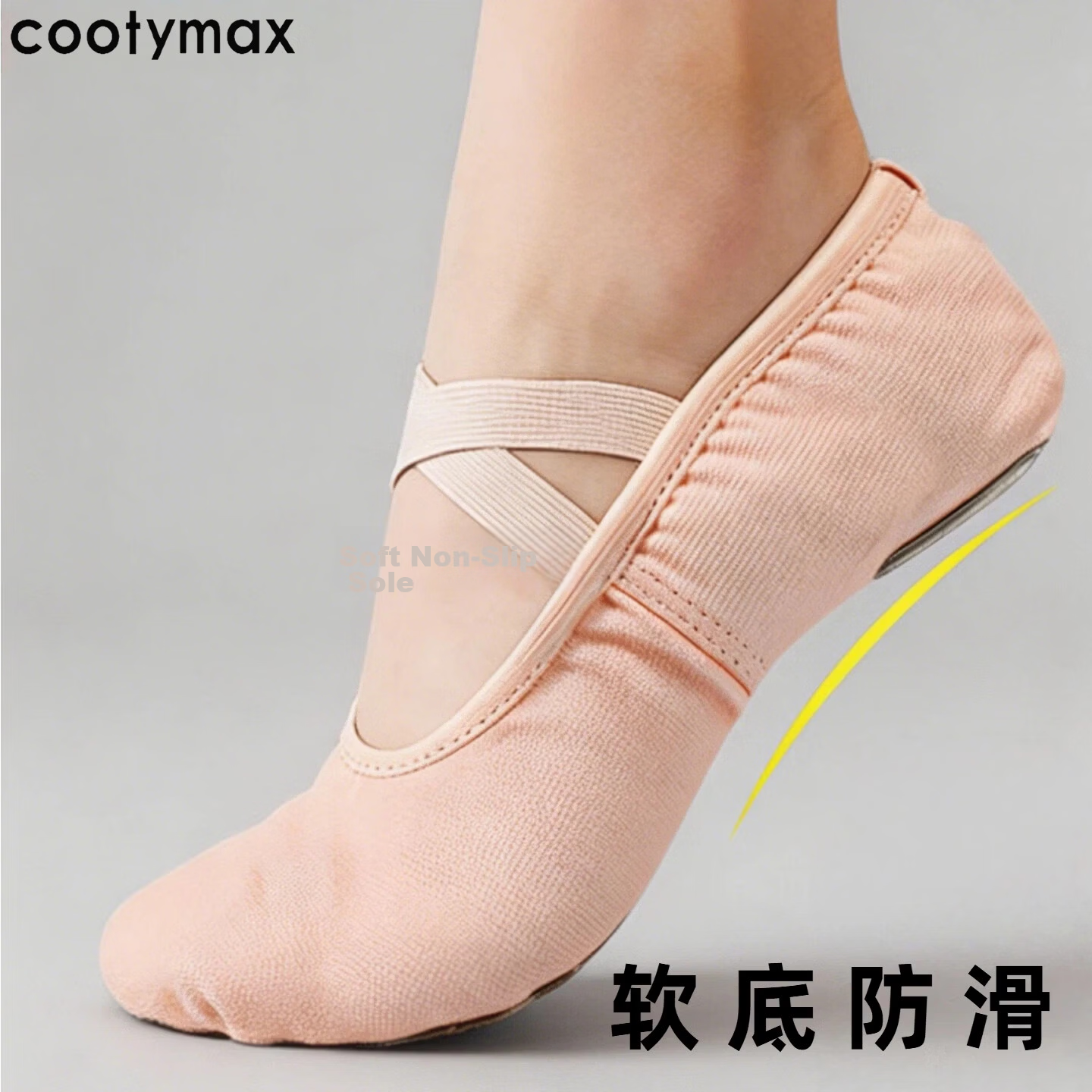 COOTYMAX Adult Dance Shoes Ballet Professional Practice Shoes Women Soft Sole Slip-On Children's Pink Dance Cat Paw Shoes