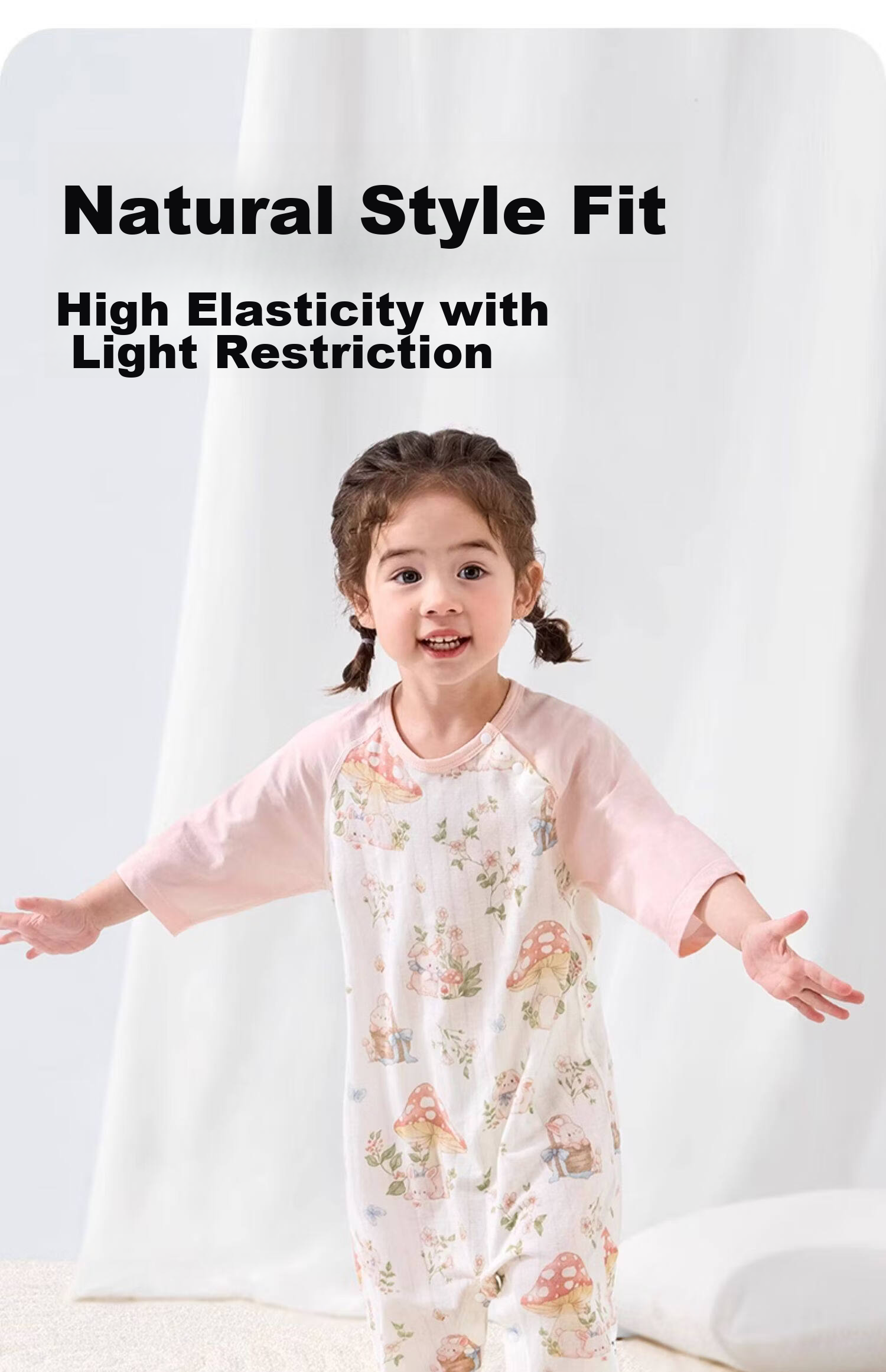 Kidsneed Children's One-Piece Pajamas Baby Summer Lightweight Unisex Air-Conditioned Homewear Romper 9