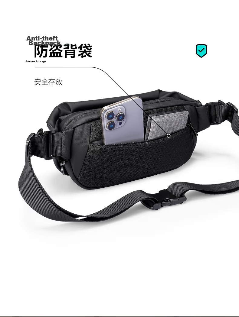 MARK RYDEN Men's Fashion Casual Crossbody Bag Magnetic Buckle Chest Bag Cycling Waist Bag Large Capacity Phone Bag MR512 5