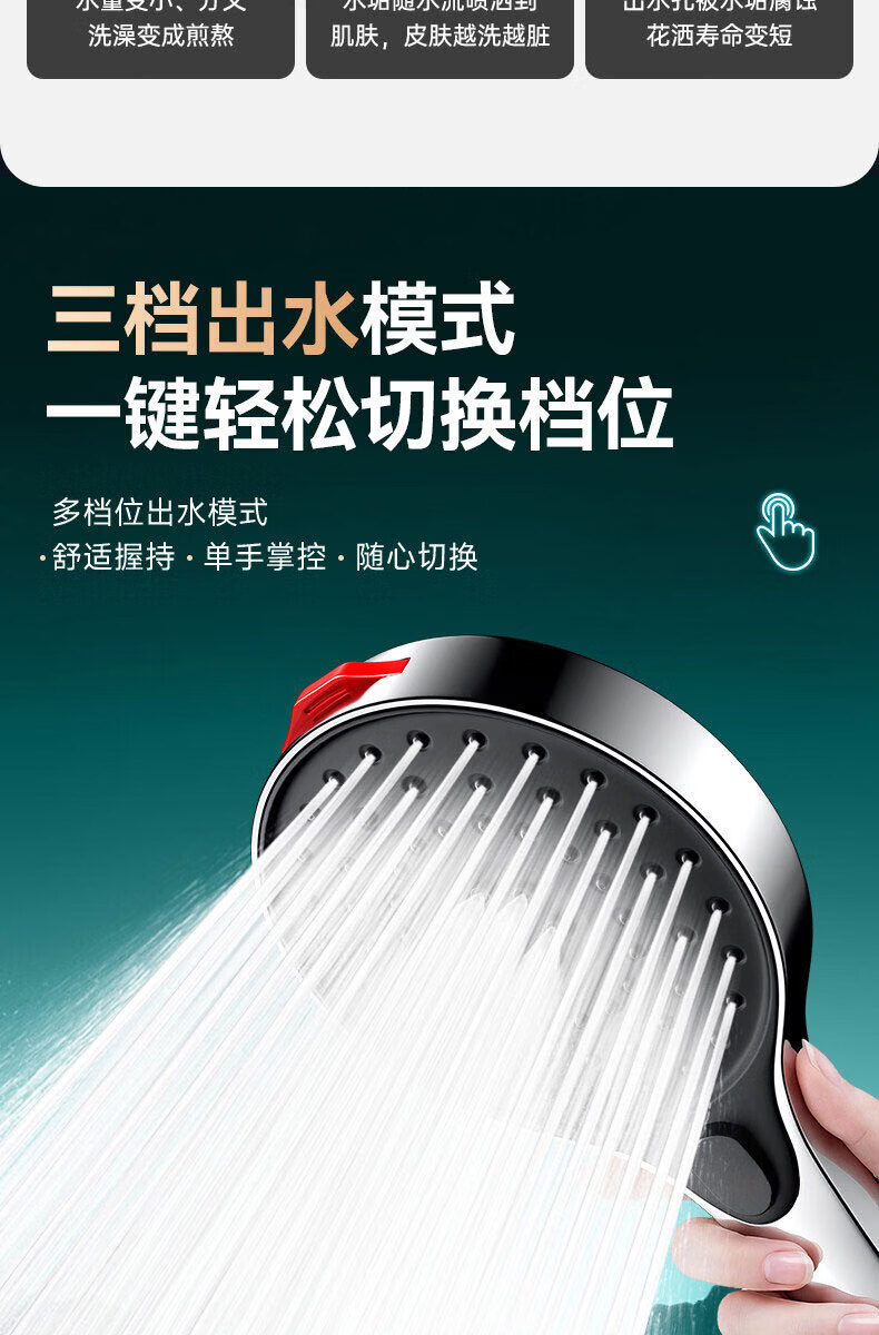 HOMK Seiko Shower Head Set with Hose, High-Pressure Shower Head for Bathroom Bathing, New Model 27