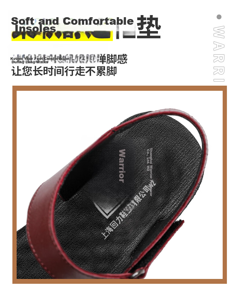 Warrior Mom Sandals Middle-aged Genuine Leather Soft Sole Summer Flat Non-slip Elderly Women Grandma 0720 Black Size 34 8