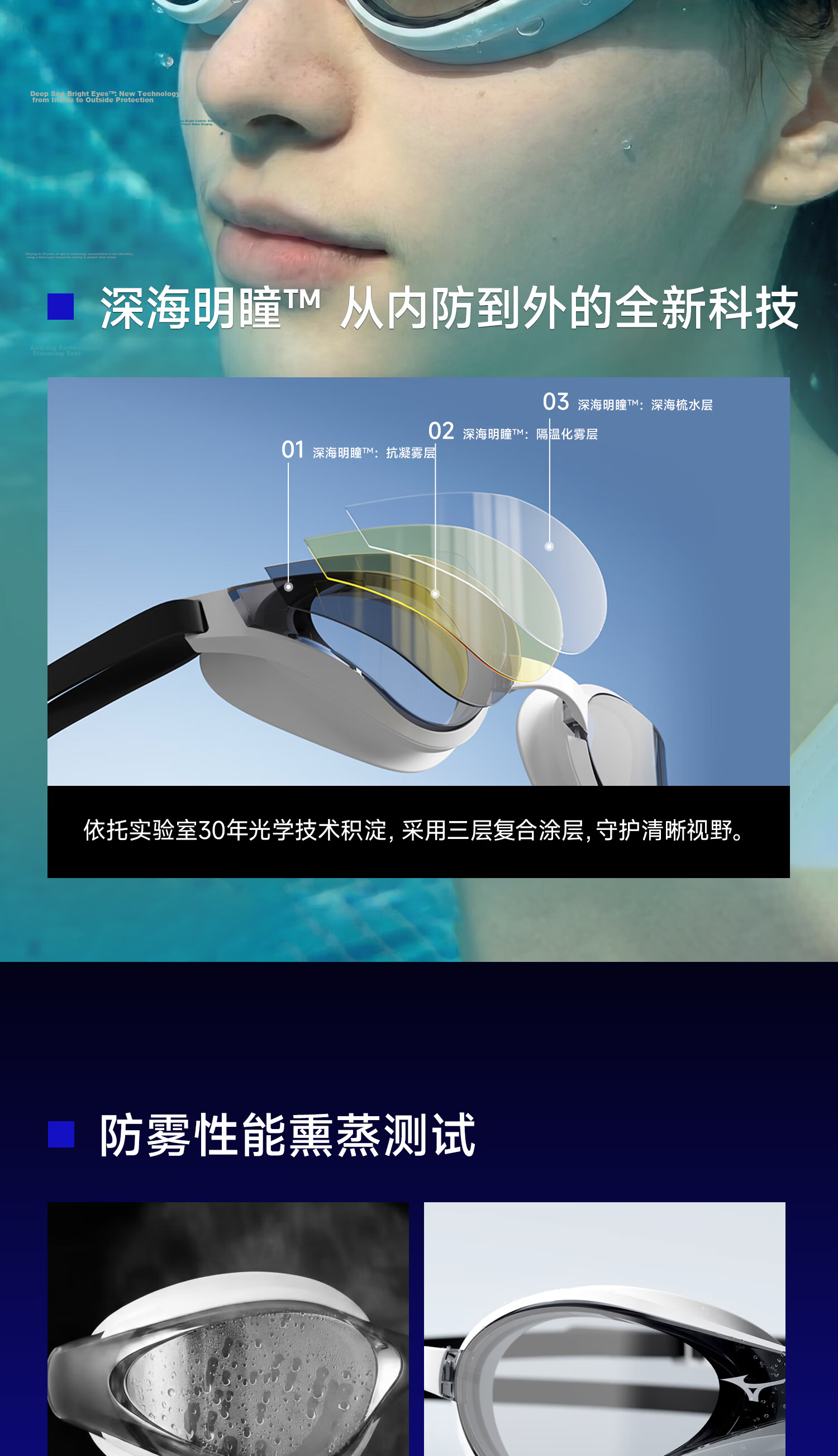 MIZUNO Women's Professional Waterproof Anti-Fog HD Swimming Goggles Men's Adult Comfortable Swim Gear C230 Black 3