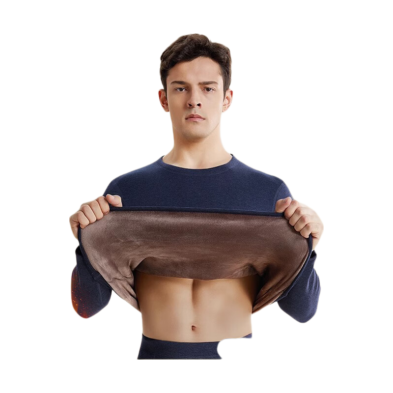 LangSha Men's Thermal Underwear Set for Autumn and Winter 25 New Products, Thickened with Fleece, 7A Antibacterial, Deodorant, Heat-Generating Autumn Clothes and Pants for Men