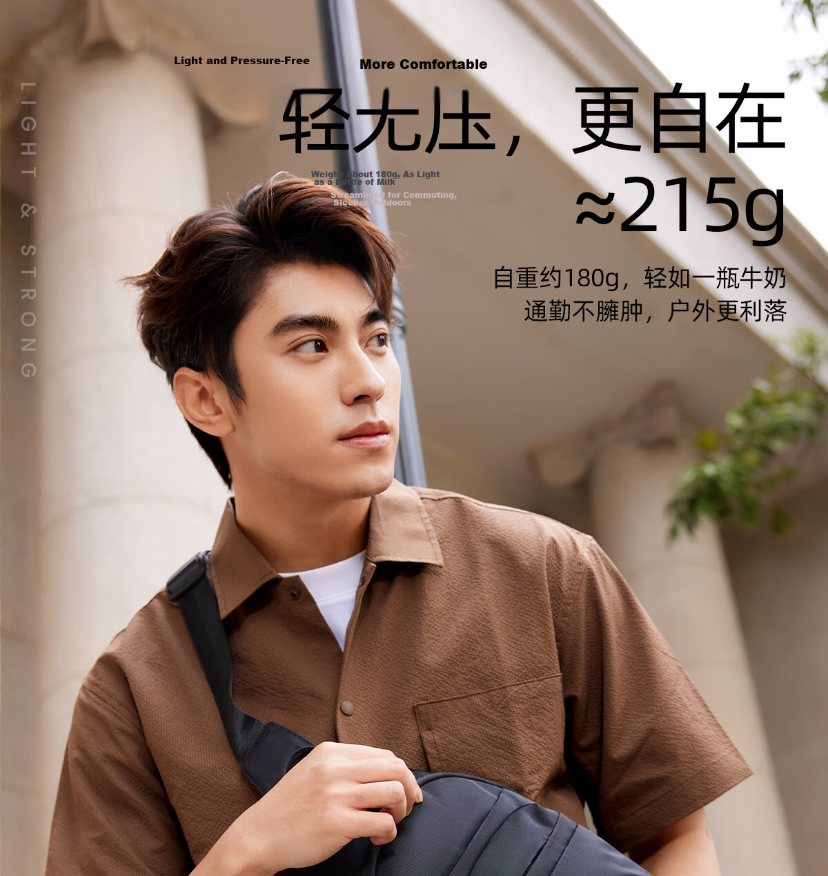 CAMEL Lightweight Commuter Crossbody Bag Student Waist Pack Outdoor Large Capacity Casual Portable Chest Bag Haze Blue 575C633030 6
