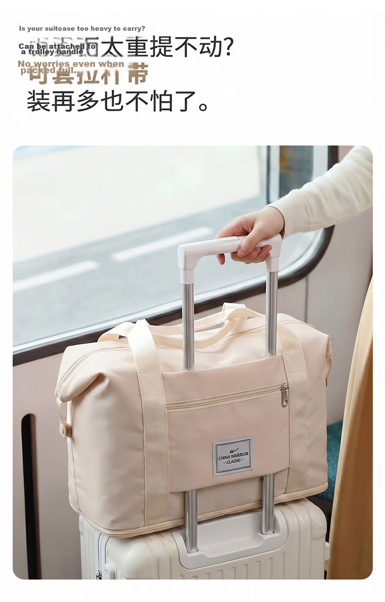 Warrior Women's Large Capacity Handbag Travel Bag Expandable Luggage Bag for Short Trips Business Travel Storage Bag 5