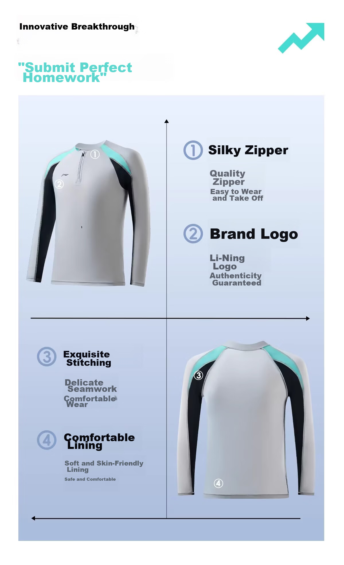 LI-NING Men's Snorkeling Jellyfish Suit Swimming Set Thermal Sunscreen Quick-Dry Long Sleeve Long Pants for Diving Surfing Hot Spring 4