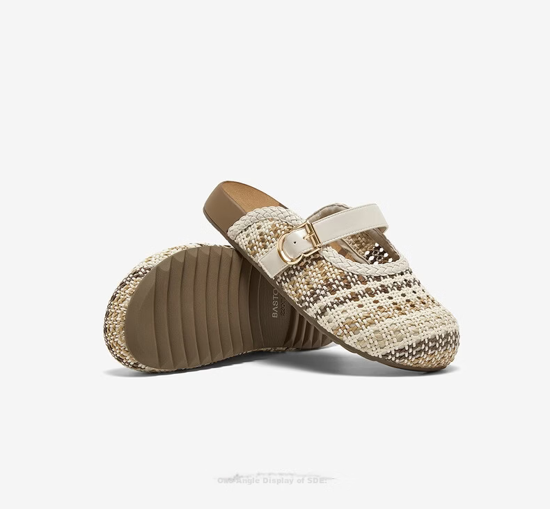 BASTO Woven Hollow Breathable Platform Birkenstock Style Women's Slippers D5116BH6 18