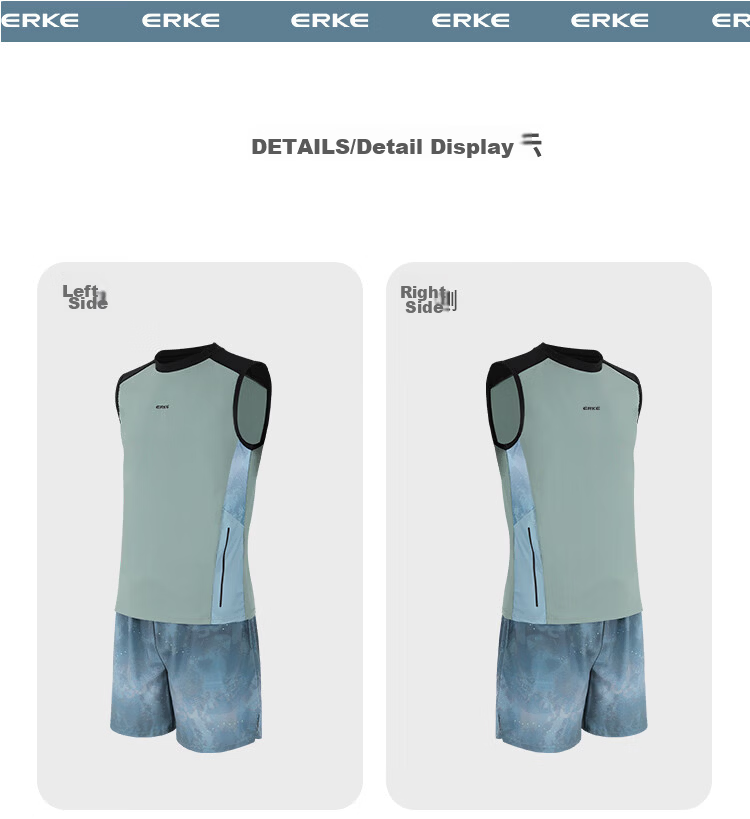 ERKE Men's Adult Youth Swimwear Anti-Embarrassment Two-Piece Split Trunk Professional Swimming Suit Set 9