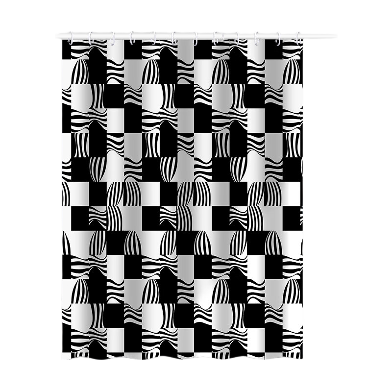 RIDDER German Imported Shower Curtain Set with Extendable Rod, White Shower Curtain Rod, Wet And Dry Separation, Waterproof Bathroom, Stainless Steel, No Drilling Required, Dreamy Swinging