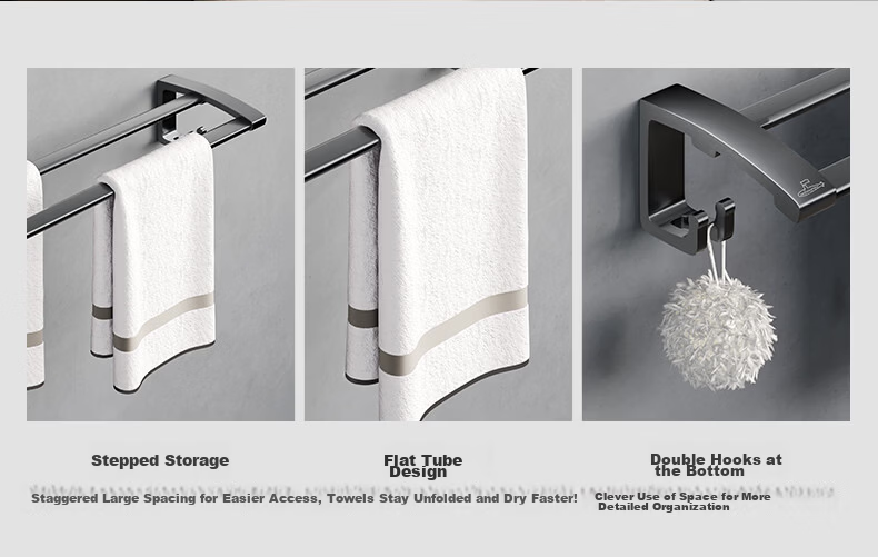 Submarine Space Aluminum Towel Rack Bathroom Storage Shelf Foldable Bath Towel Rack QST01L0102260G 19