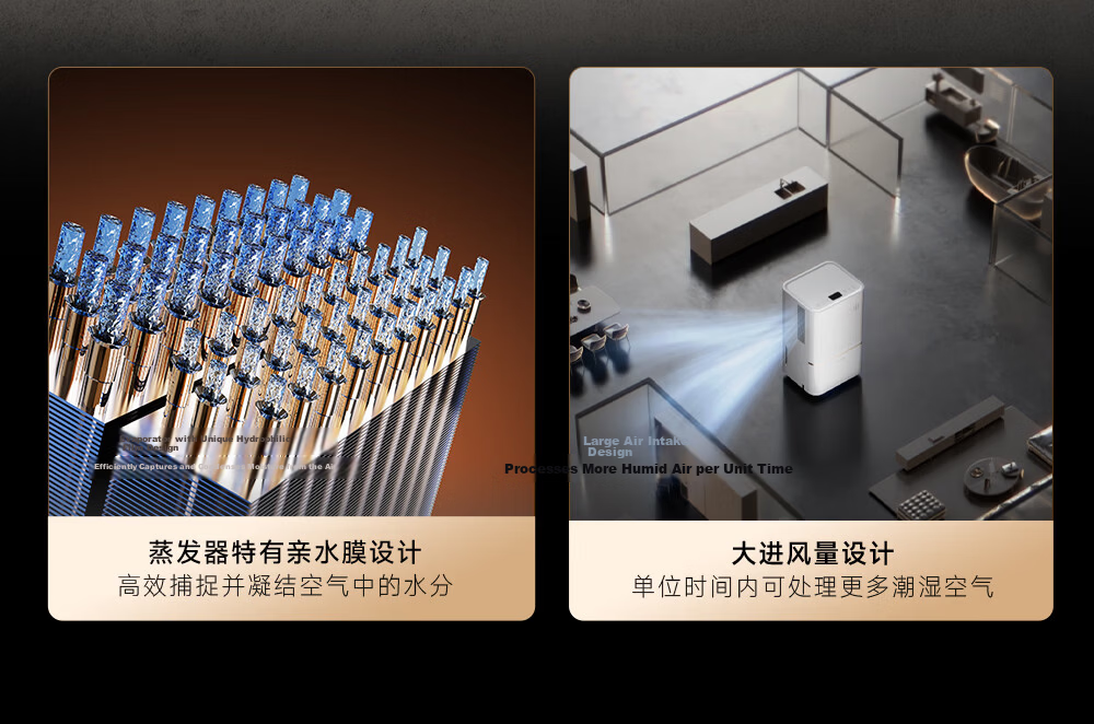 Zhuimi Intelligent Dehumidifier, Quiet DD12, Efficient Dehumidification for Home Use, Moisture Removal Machine, for Humid Seasons And Rainy Days, Suitable for Living Room And Bedroom, Prevents Mold Growth, 12L/day Capacity, Covers 20 Square Meters 6