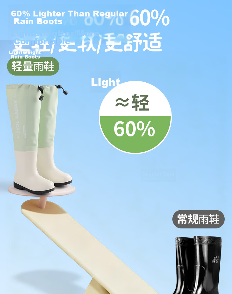 FOOTOPPO Adjustable Cuff Kids Rain Boots Girls Long Tube Beach Shoes Boys High Tube Water Shoes Hiking Creek Shoes 4