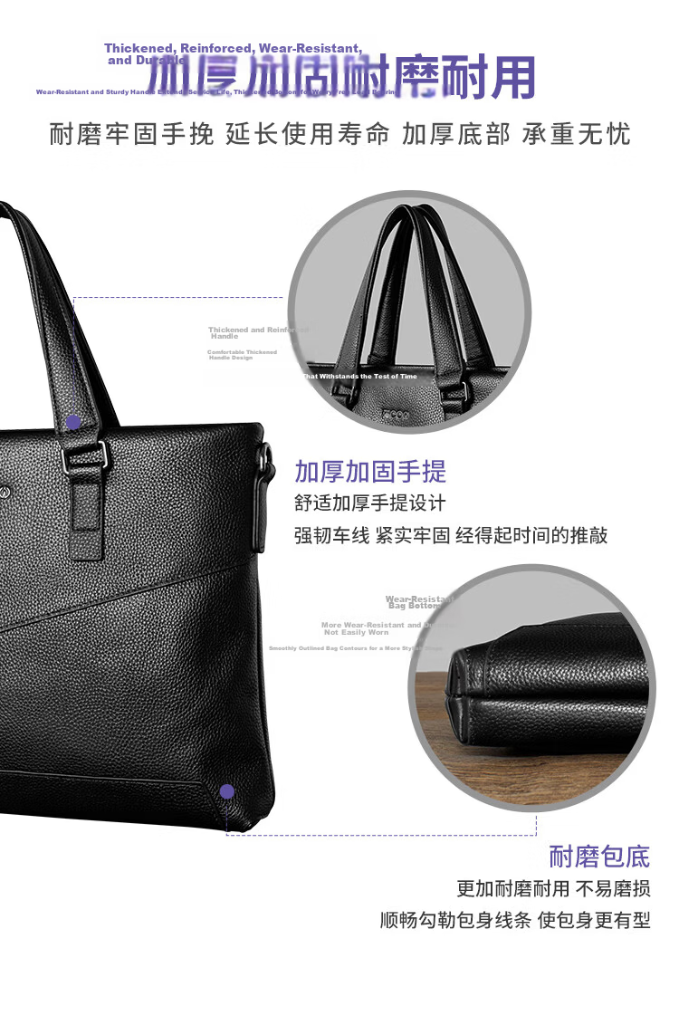 COW Men's Briefcase Genuine Leather Business Handbag First Layer Cowhide Crossbody Fashion Casual Office Bag 8610 Genuine Leather Model 11