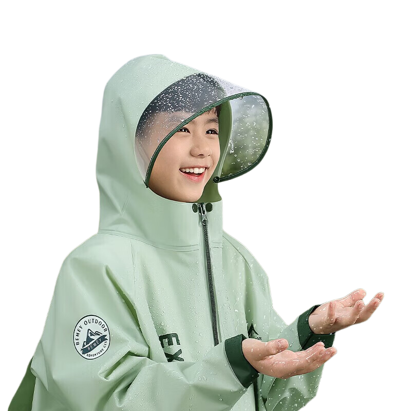 Beimei Children's Raincoat, Full-Length Style for Boys And Girls, Heavy-Duty Protection against Storms, Specially Designed for Primary And Secondary School Students, with Extra Large Backpack Space, Rain Poncho