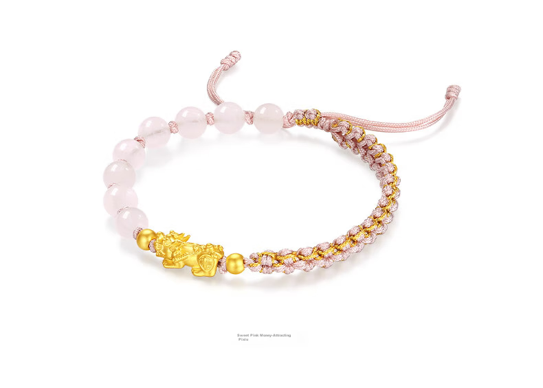 CHOW TAI SENG Gold Pixiu Bracelet for Men and Women, Pure Gold Wealth Beads Couple Bracelet, Birthday Gift for Girlfriend 4