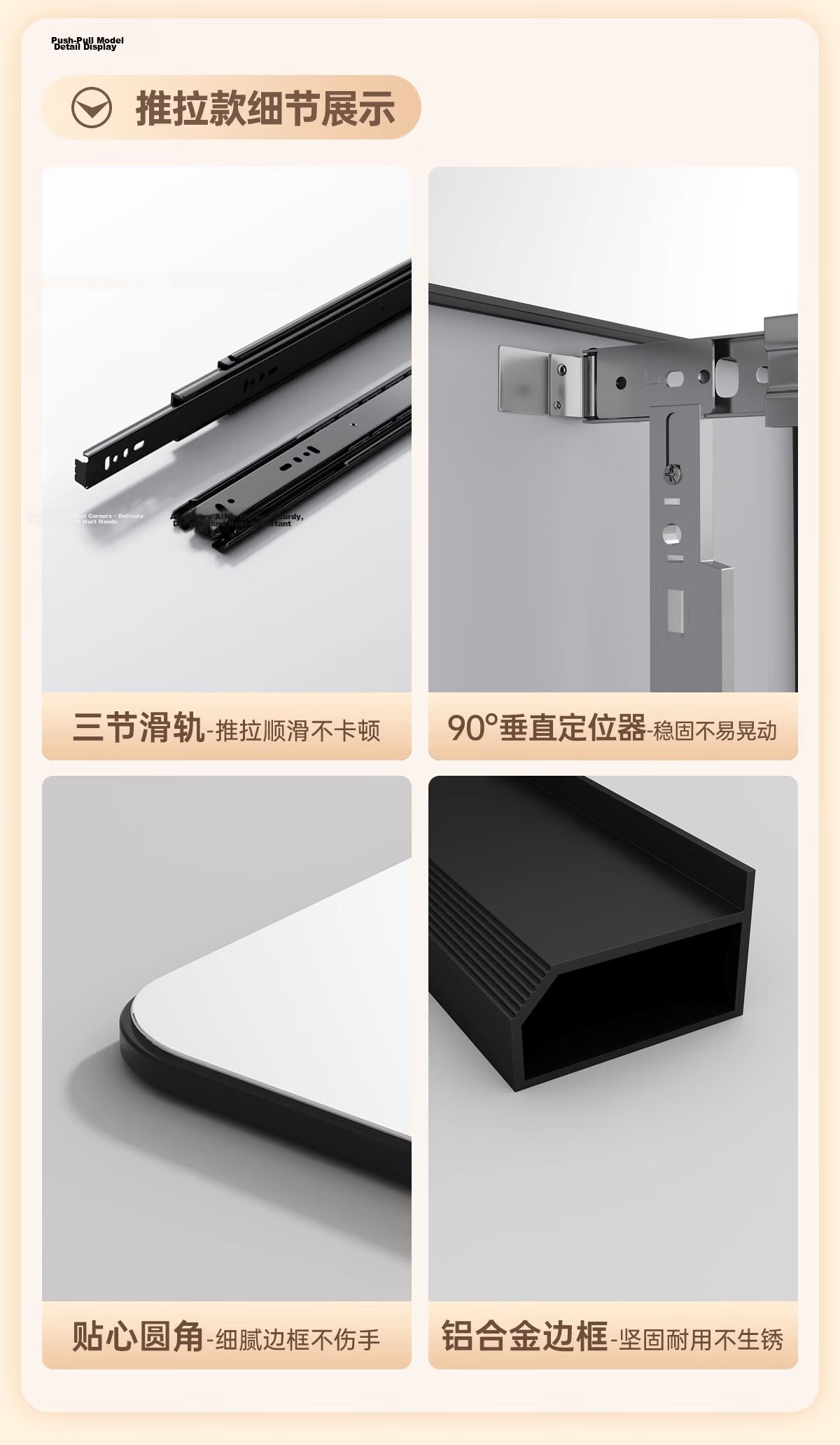 Xiaojiangcai Wardrobe Full-Length Mirror Invisible Double Door Built-in Hidden Folding Dressing Mirror Sliding Door 35*110 Black 11
