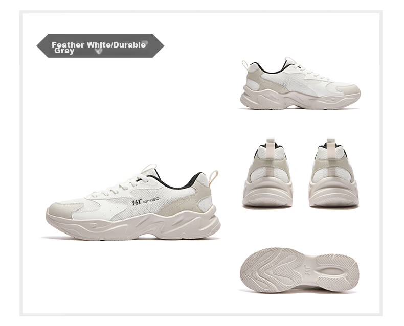 361° Men's Sports Shoes Yunjuan Autumn New Breathable Casual Shoes Men's Retro Thick-soled Dad Shoes 672636711-1 29