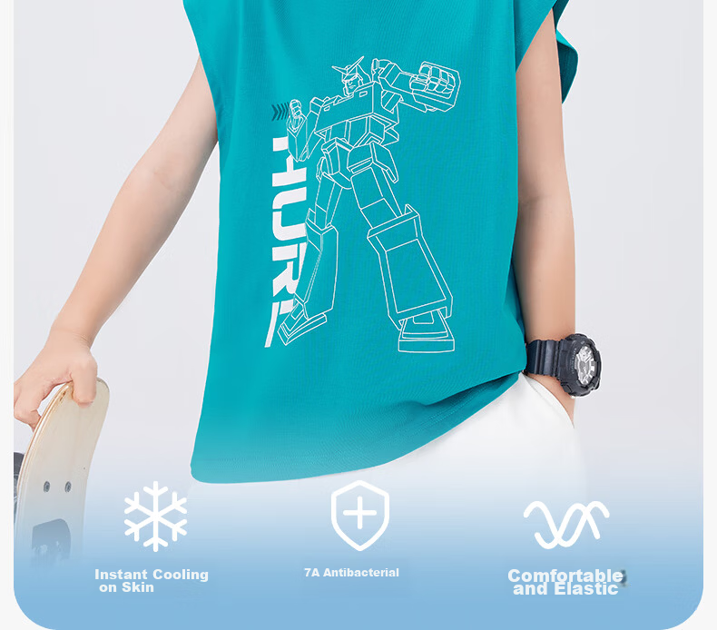 Zuo Xi Boys' Cooling Sleeveless Vest T-Shirt 2026 New Summer Kids' Top White 140 3