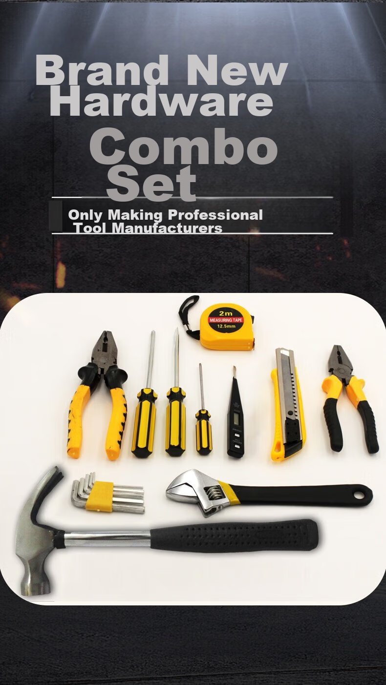 Honggong Household Tool Box Set Hardware Tools Electrician Carpenter Wrench Screwdriver Hex Key Hammer 16-Piece Set 1