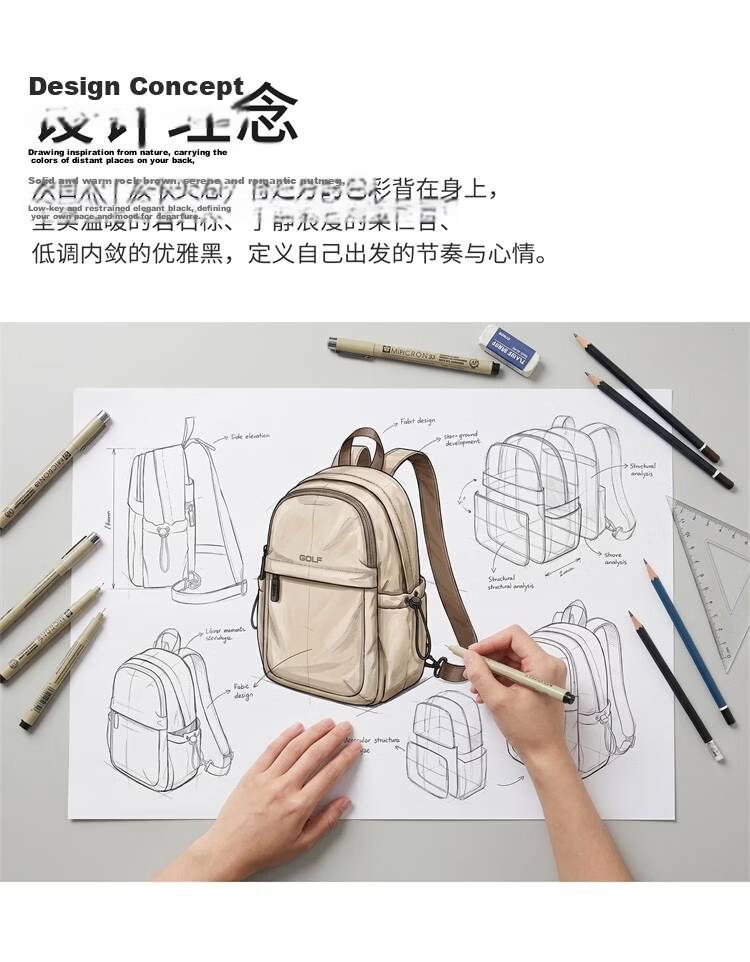 GOLF Lightweight Foldable Chest Bag Convertible Small Backpack for Women Outdoor Casual Shoulder Bag Sports Cycling Crossbody Commuter Bag 4