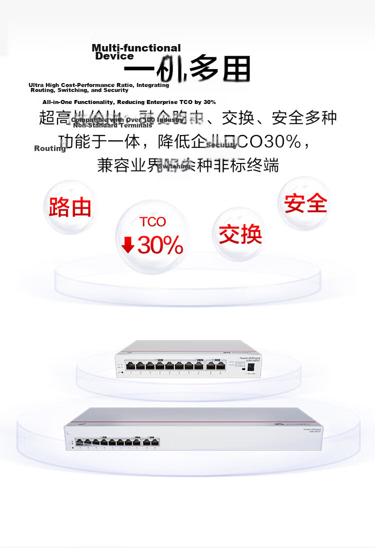 Huawei Kunling 5-Port Gigabit PoE Switch Router S380-L4P1T Enterprise Network Integrated Web Management Power 50W 5