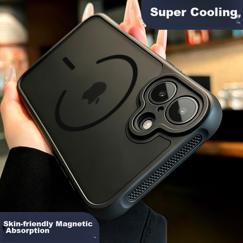SHIYONG Compatible with iPhone 17 Pro Max Case, Magsafe Magnetic Matte Texture Heat Dissipation Full Coverage Shockproof Protective Cover for Men and Women, New Orange