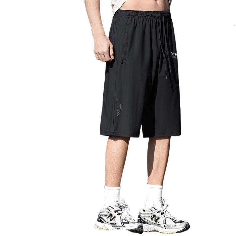 JEEP SPIRIT Men's Casual Summer Quick-Dry Outdoor Workwear Breathable Skin-Friendly Six-Point Shorts
