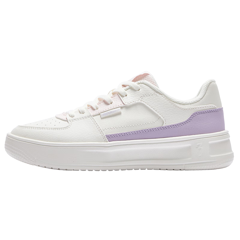 361° Qinghe 2 New Trendy Platform Leather Casual Sneakers Women's White Shoes 682636618-4