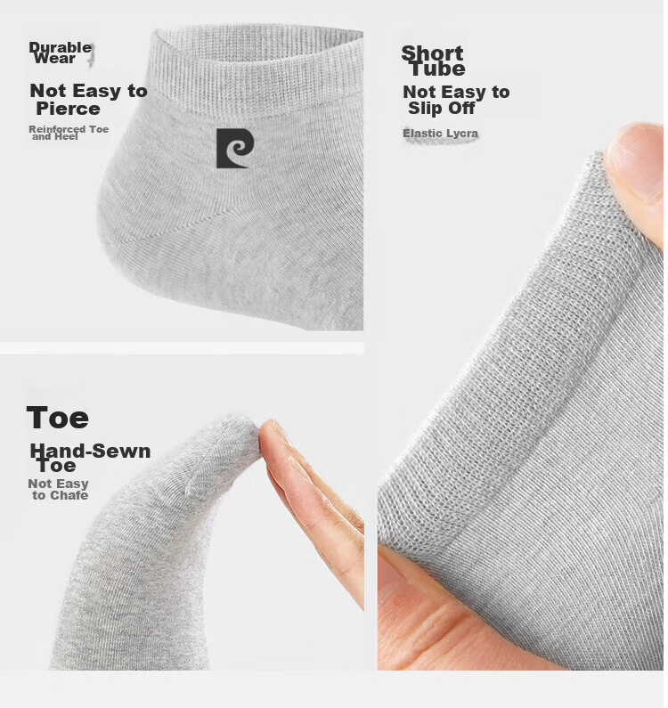 Pierre Cardin Men's 10A Antibacterial Odor-Resistant Disposable Socks Sweat-Absorbing Breathable Business Casual Thin Daily Short Socks 17