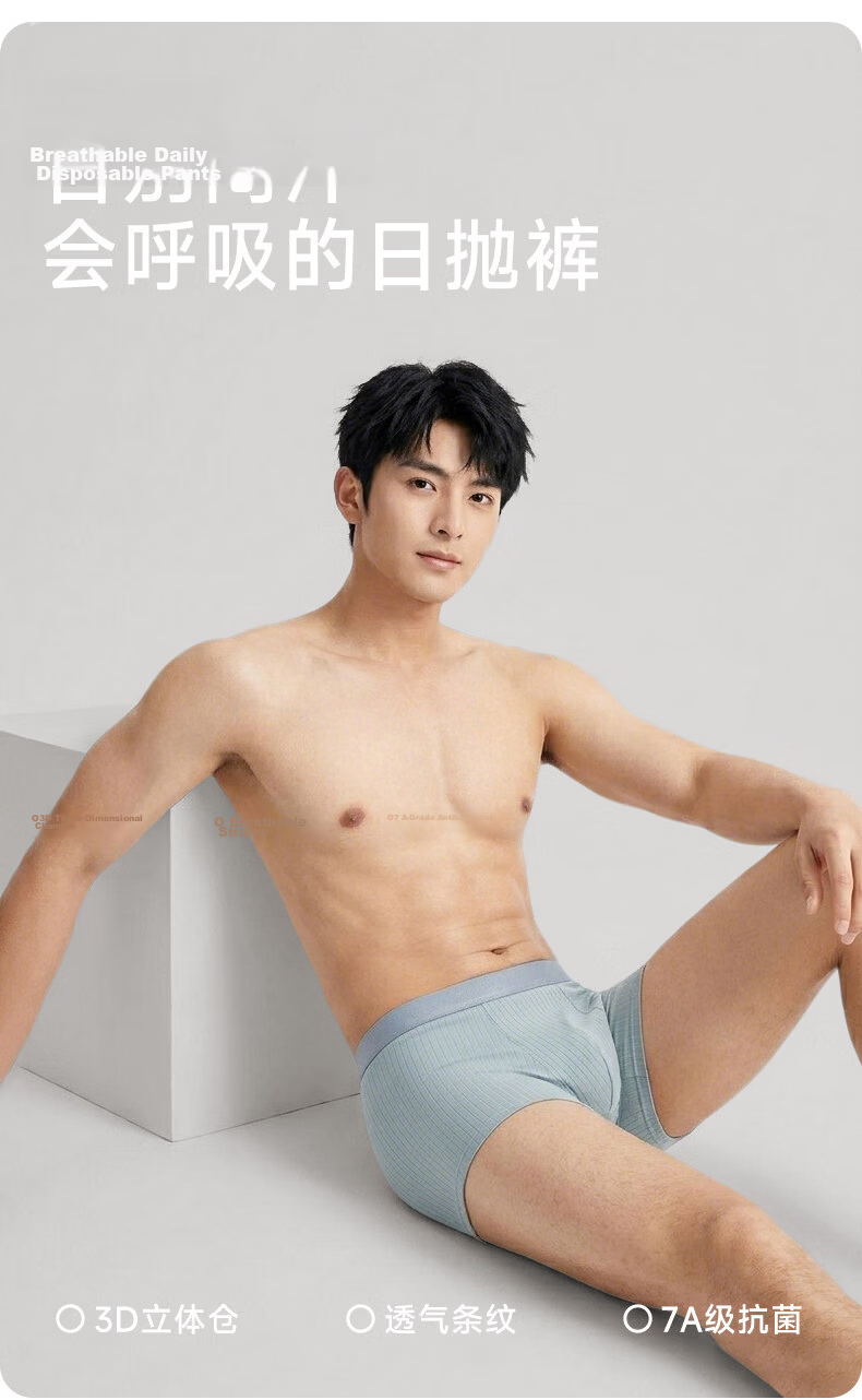 Dr. Chu Pure Cotton Disposable Men's Boxer Briefs Daily Use Large Size Individually Packaged Sterilized No Wash 5 Pieces 5XL 2